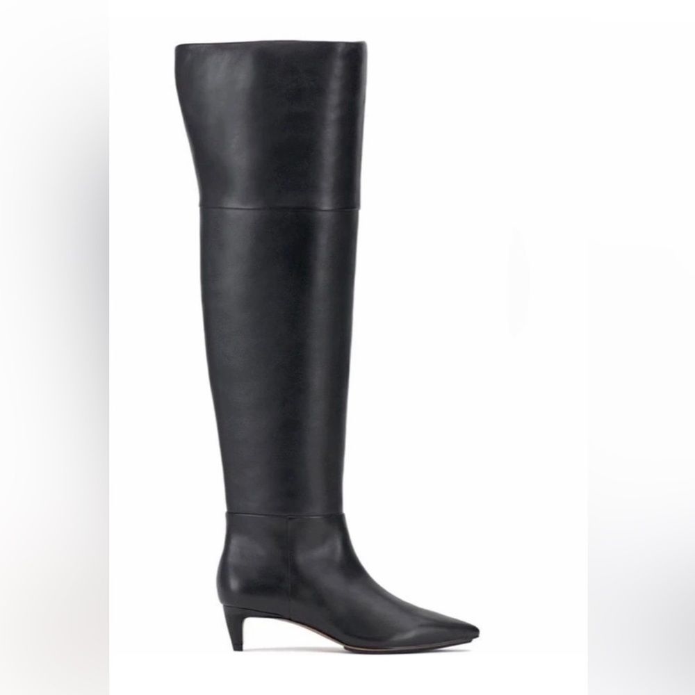 Vince Camuto Iana black leather over the knee boot kitten heel new size 9